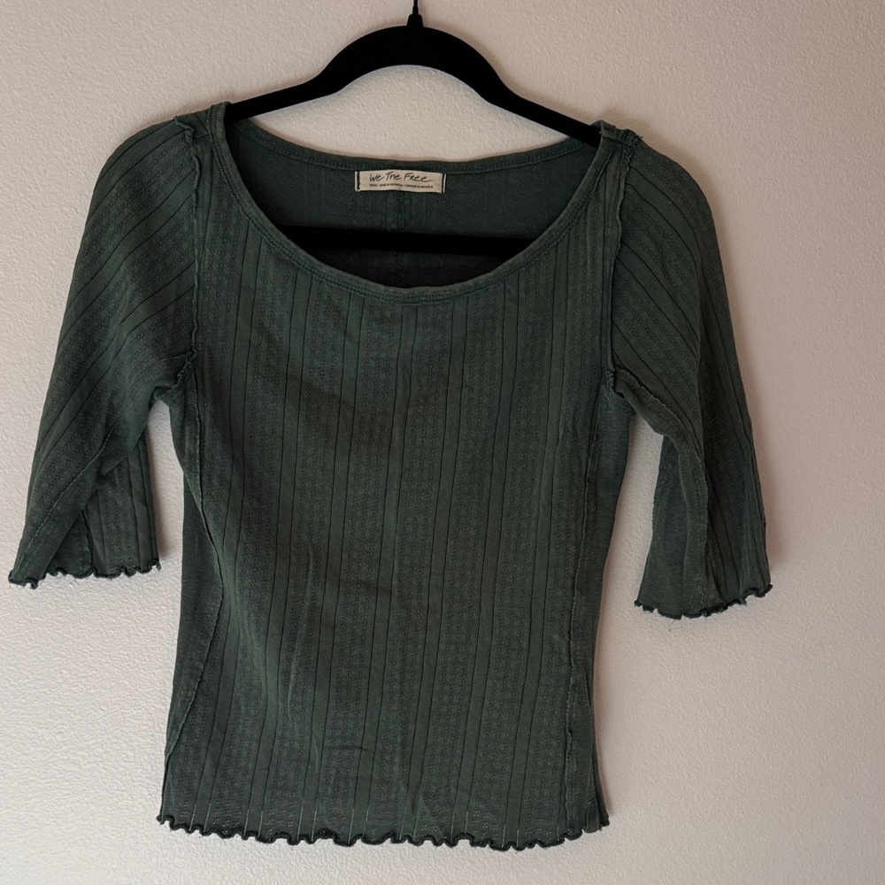 We The Free Forest Green Long Sleeve Top